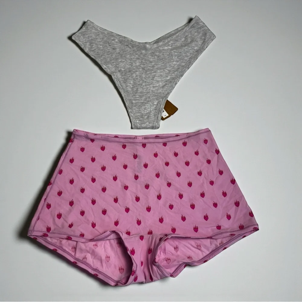 SKIMS Panty Bundle | Heather Grey & Bubble Flames